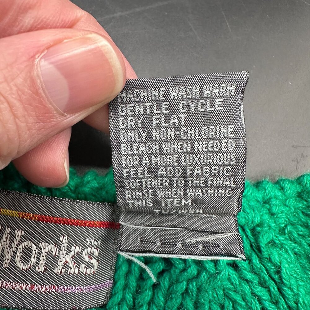 Vintage Green Knit Sweater Medium Short Sleeve Hong Kong Yarnworks 1980s Retro - Picture 5 of 6